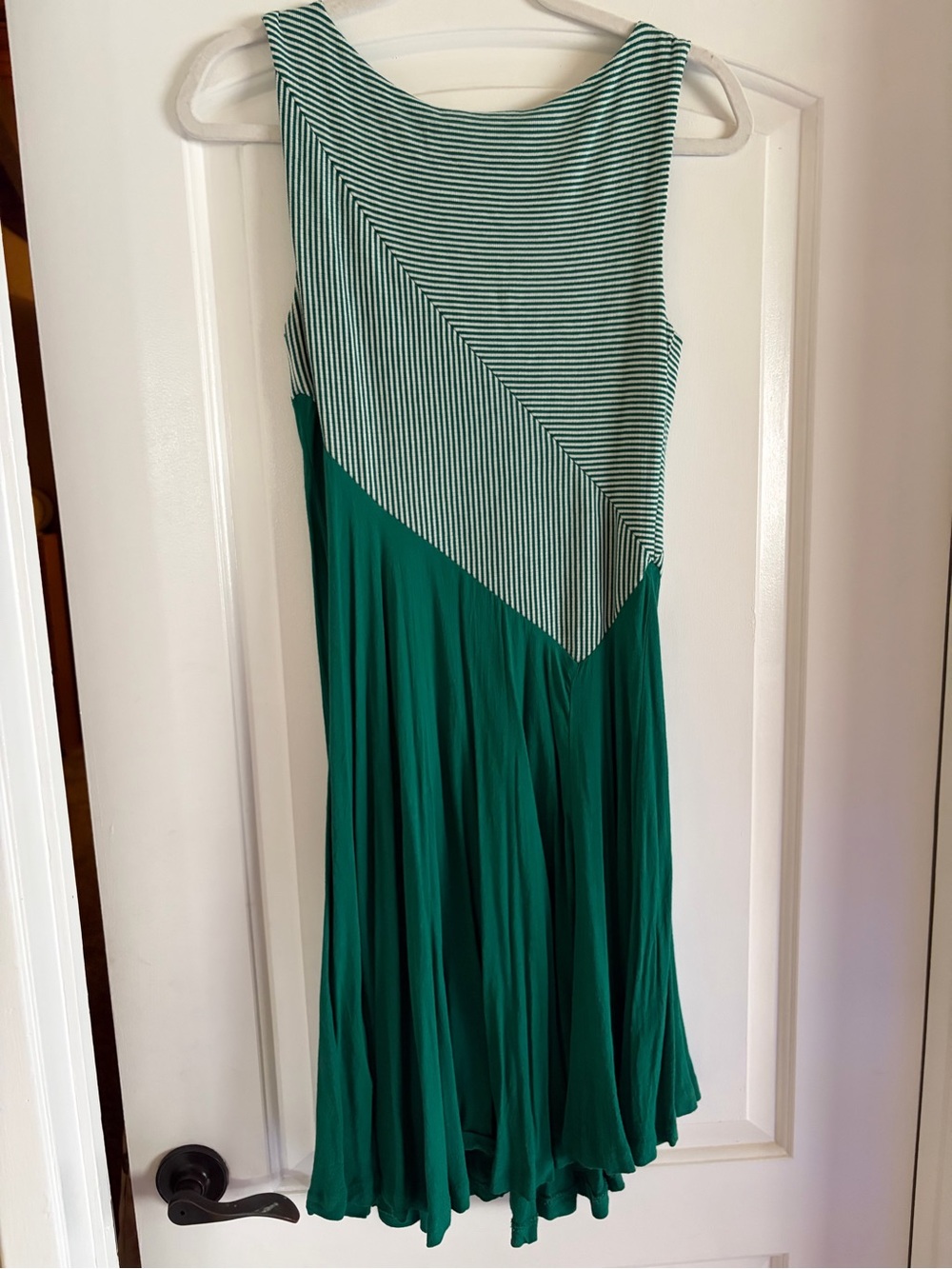 Maeve Green Striped Panel Midi Dress - Picture 7 of 8